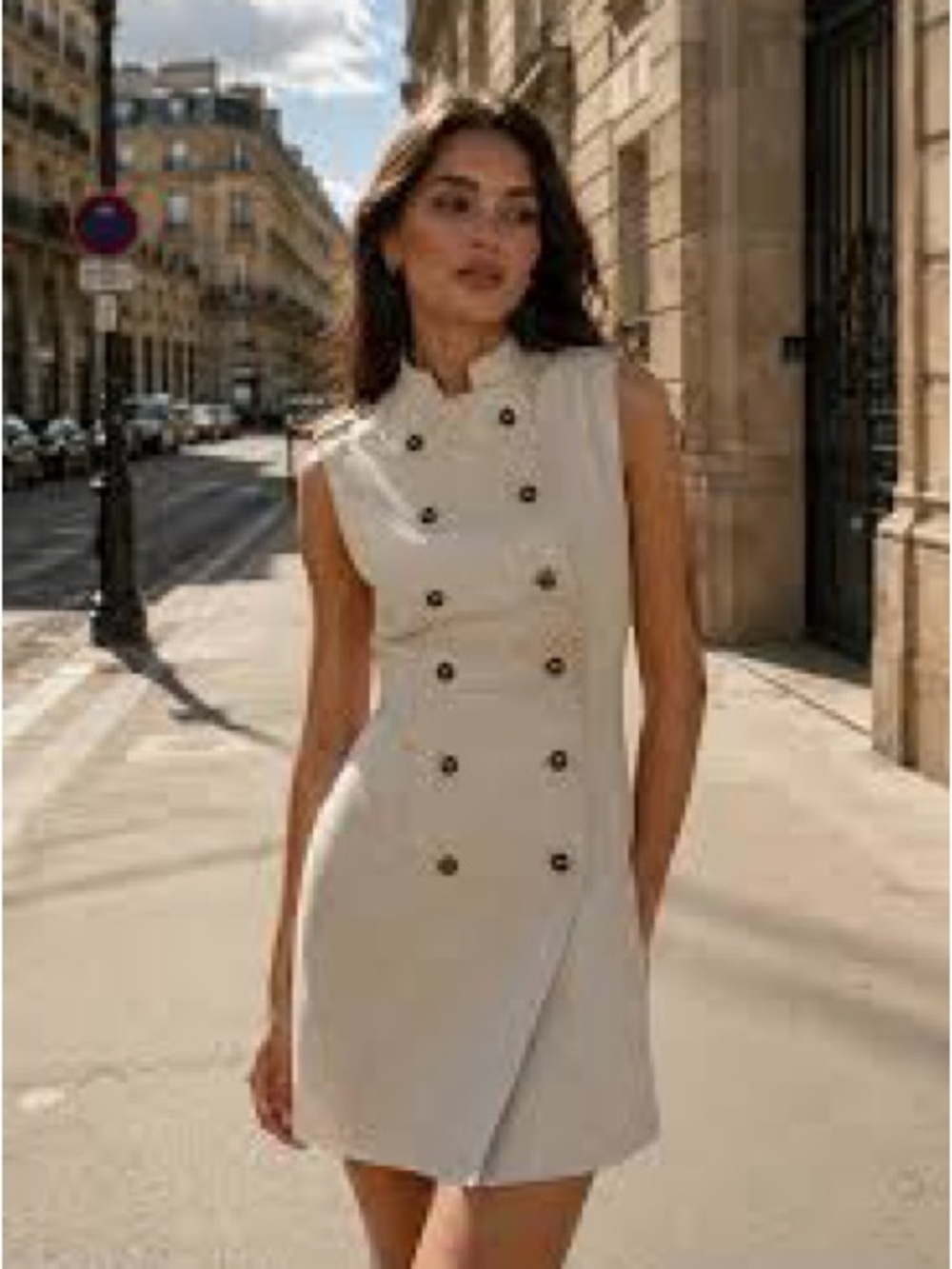 ZARA LINEN MINI DRESS WITH BUTTON FASTENING - Picture 8 of 16